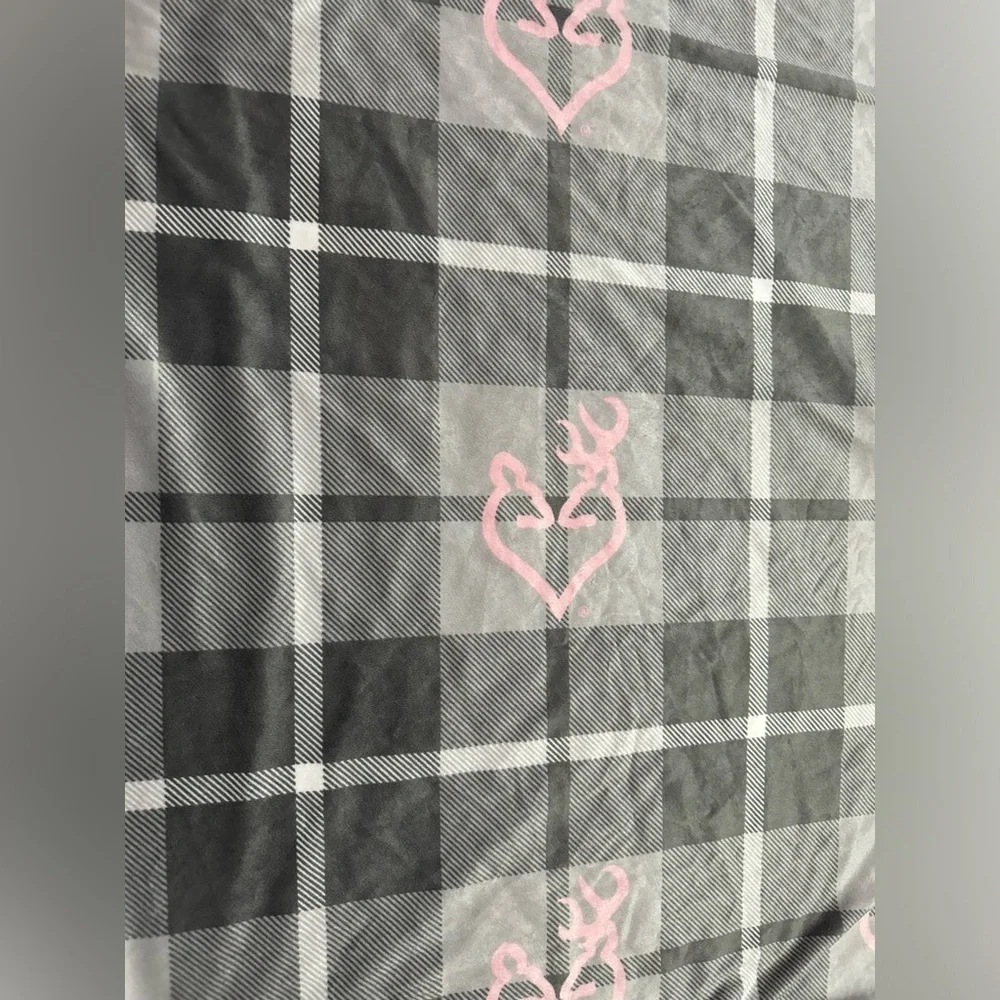 Girls pink and gray browning blanket